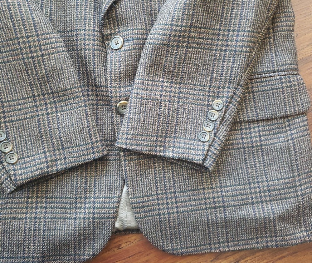 Oscar De La Renta Classic Men's Brown Glen Plaid Sport Coat Size 40S 100% Wool - Picture 2 of 9